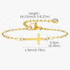 Water-Resistant Stainless Steel Bracelet with a Cross Charm