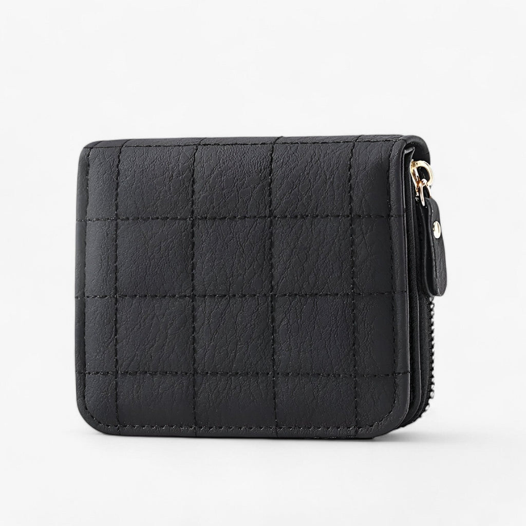 Cartera compacta de piel sintética PU con cremallera para el uso diario