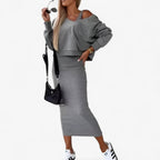 Fitted Two-Piece Set with Short Layered Top