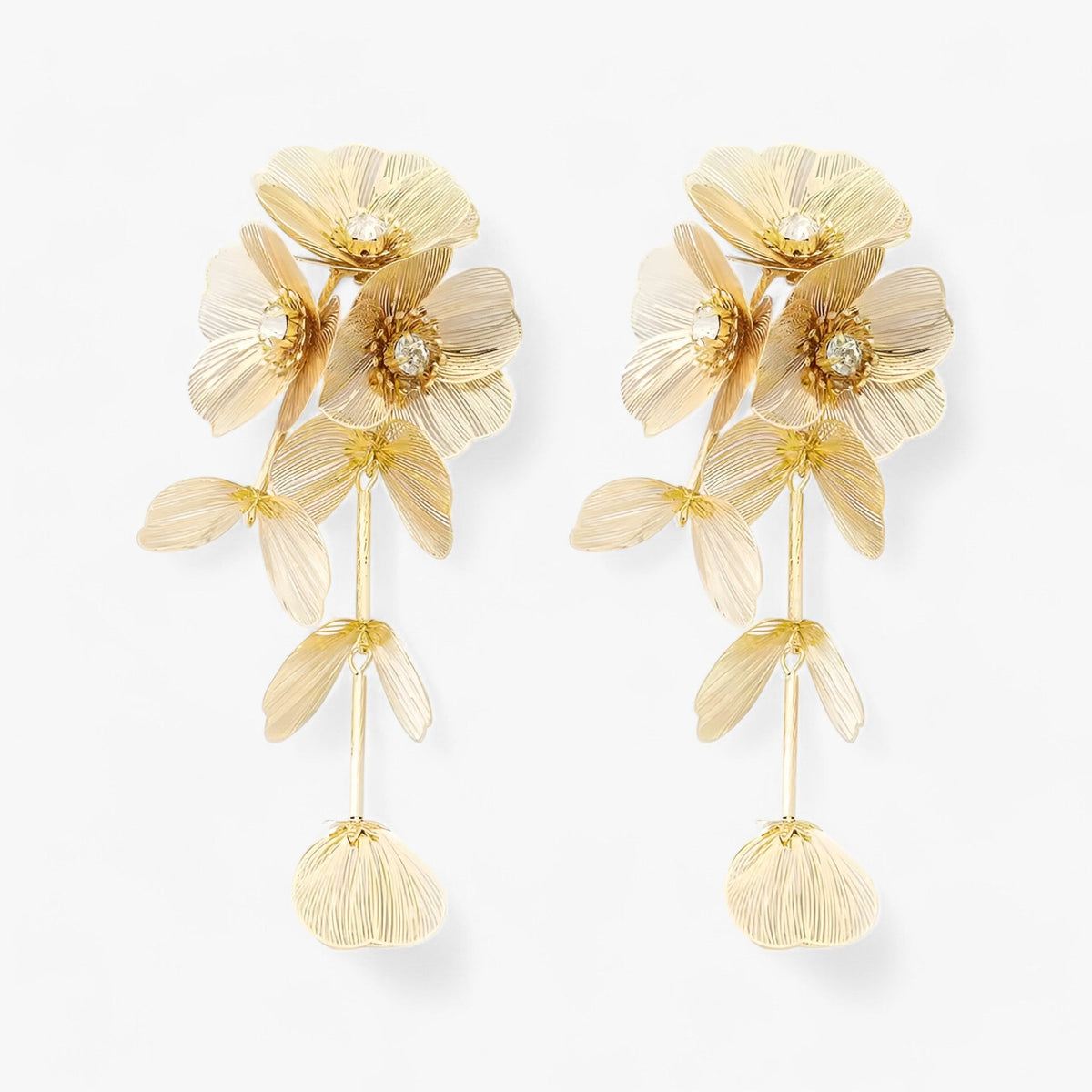 Vintage Flower Fringe Earrings with Tassel Detail