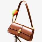 Faux Leather Baguette Bag with Adjustable Strap