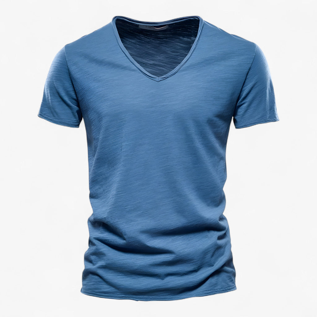 Camisa de verano de algodón ligero con mangas remangadas