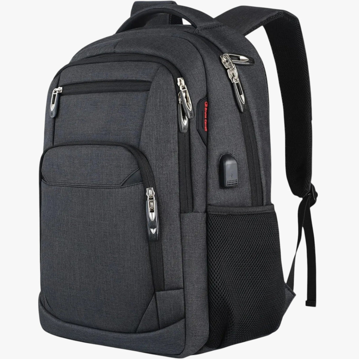Water-Resistant Backpack with USB Port and Laptop Compartment