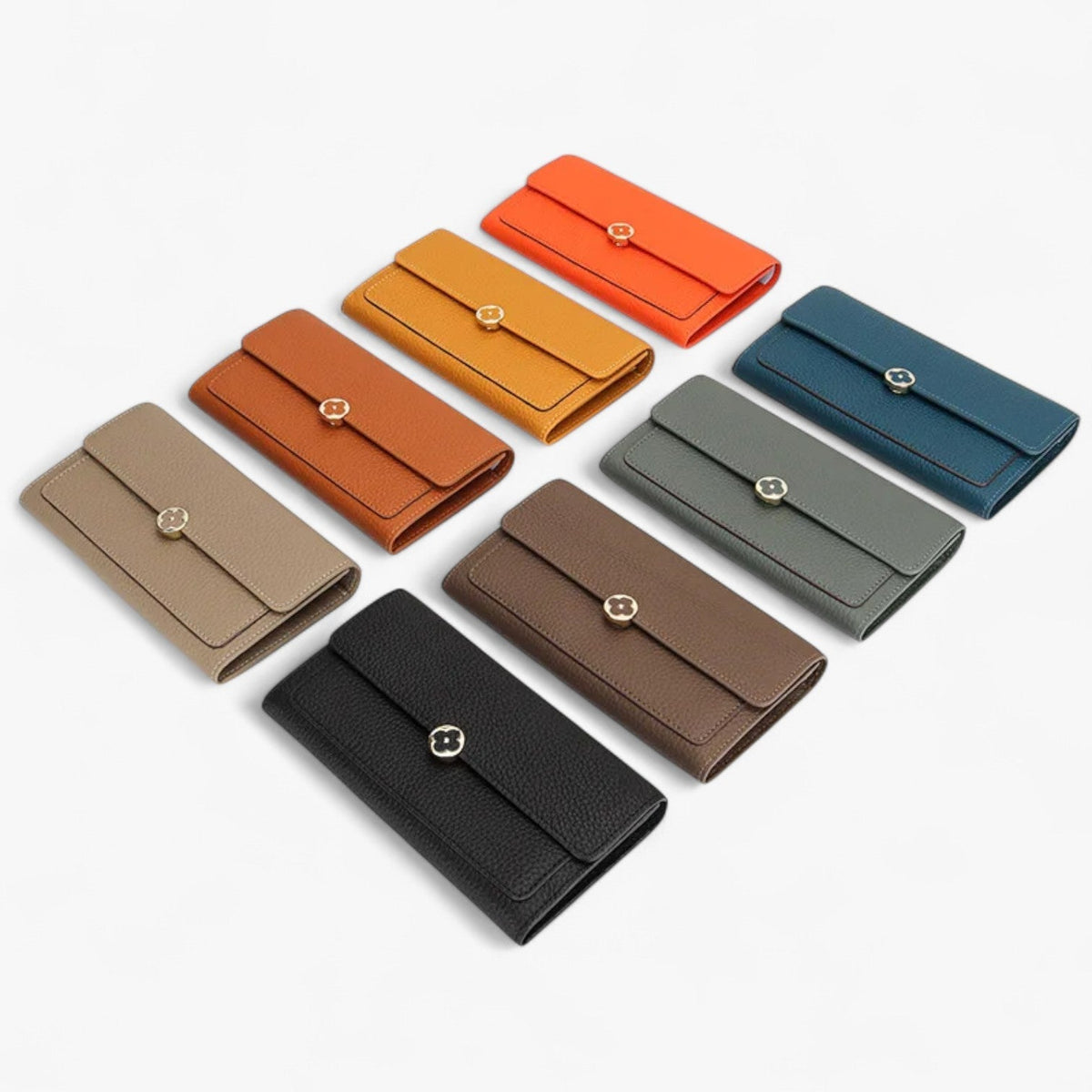 Structured Wallet with Long Clasp and Card Slots