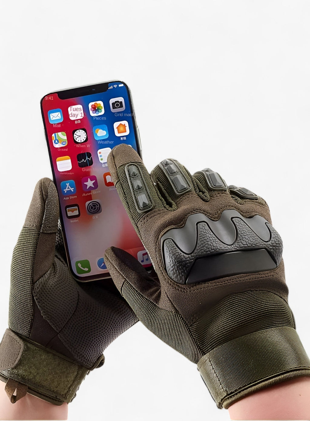 Tactical work gloves with touchscreen compatibility