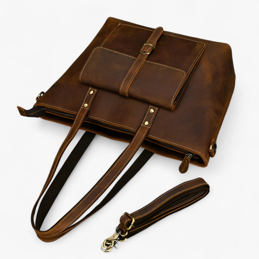 Bolso tote de piel sintética con capacidad para portátil de 14 pulgadas