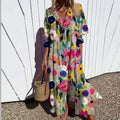 Tiered Floral Midi Dress with V Neckline