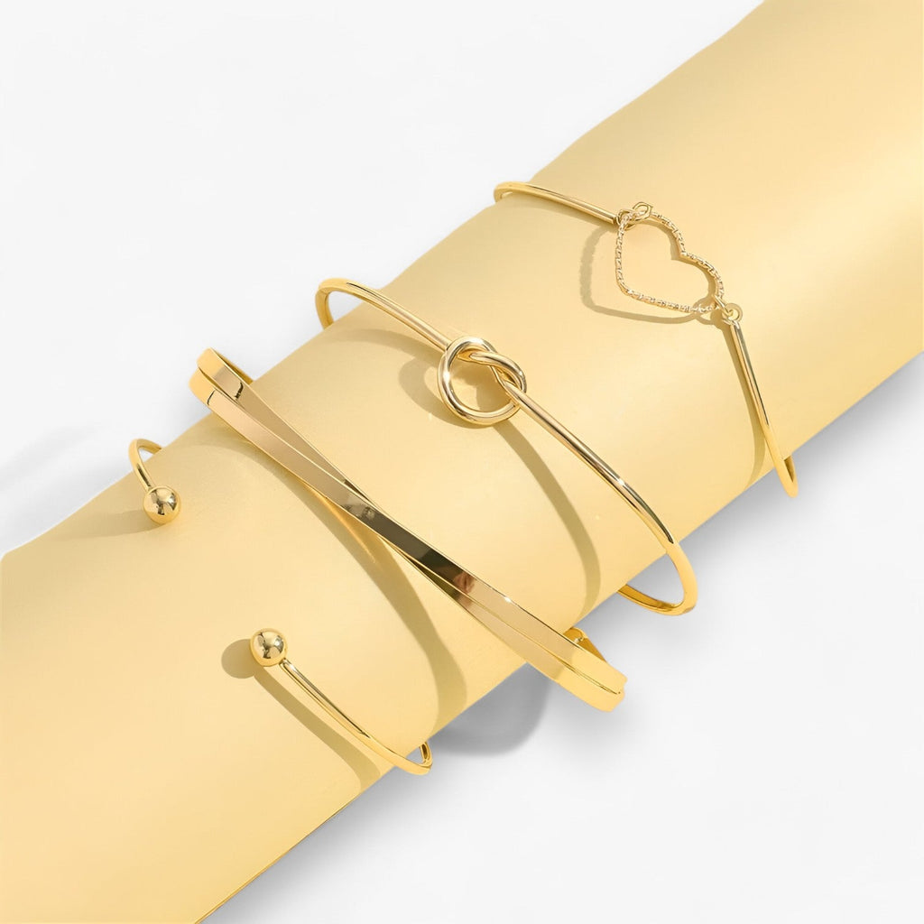 Interwoven Stainless Steel Bracelet Set for Stacking
