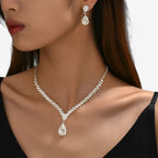 Rhinestone Drop Necklace and Earrings Bridal Set