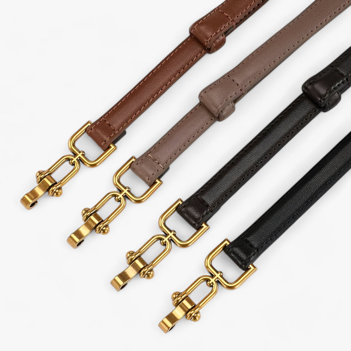 Adjustable Faux Leather Belt with Polished Buckle
