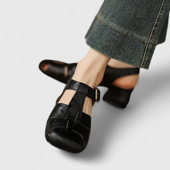 Square Toe Sandals with Block Heel