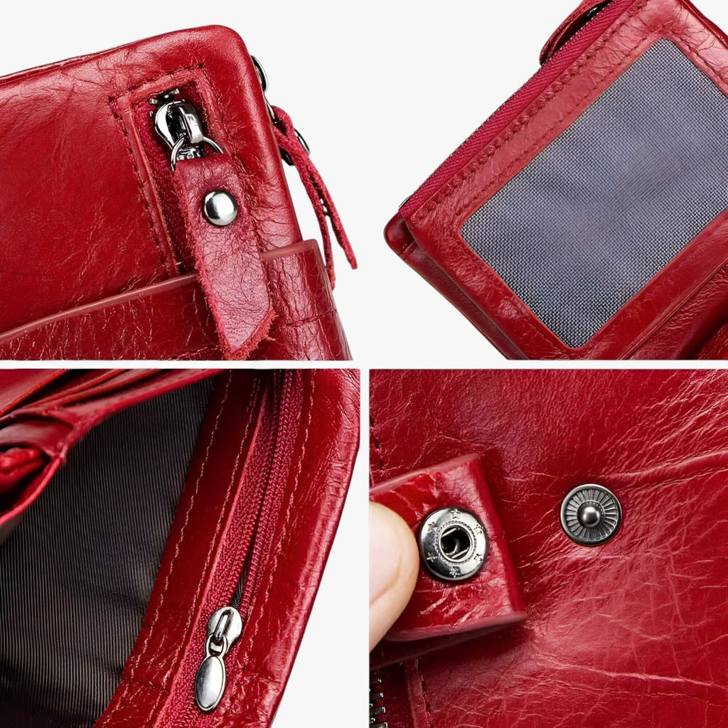 Faux Leather Wallet with Card Slots and Coin Purse