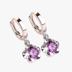 Silver-Tone Earrings with Sparkling Zirconia