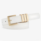 Versatile Belt with Gold-Tone Buckle for Work and Casual Wear