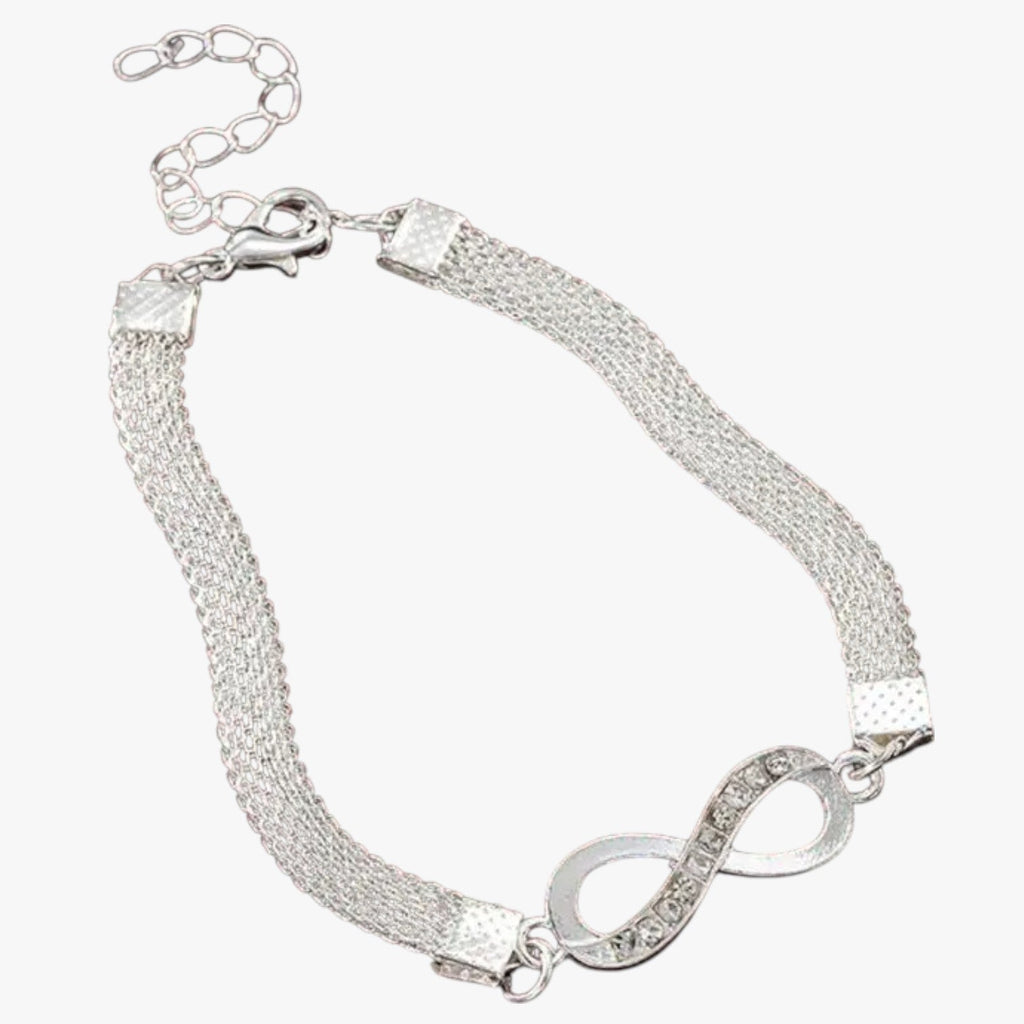 Lagerarmbandsset med hjärta och glittrande strass