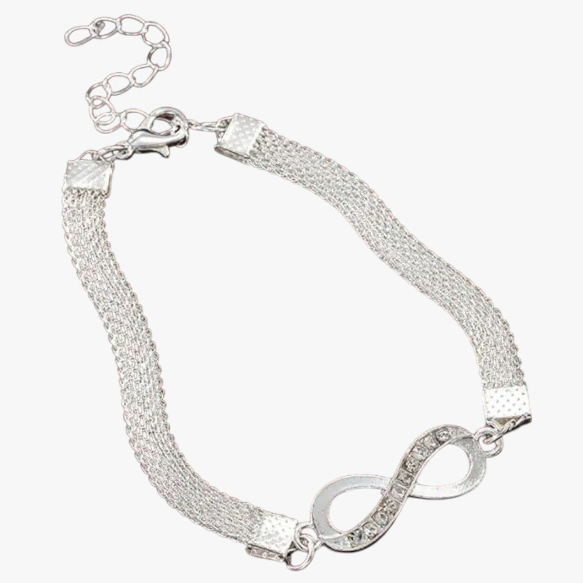 Layered Heart Bracelet Set with Sparkling Rhinestones