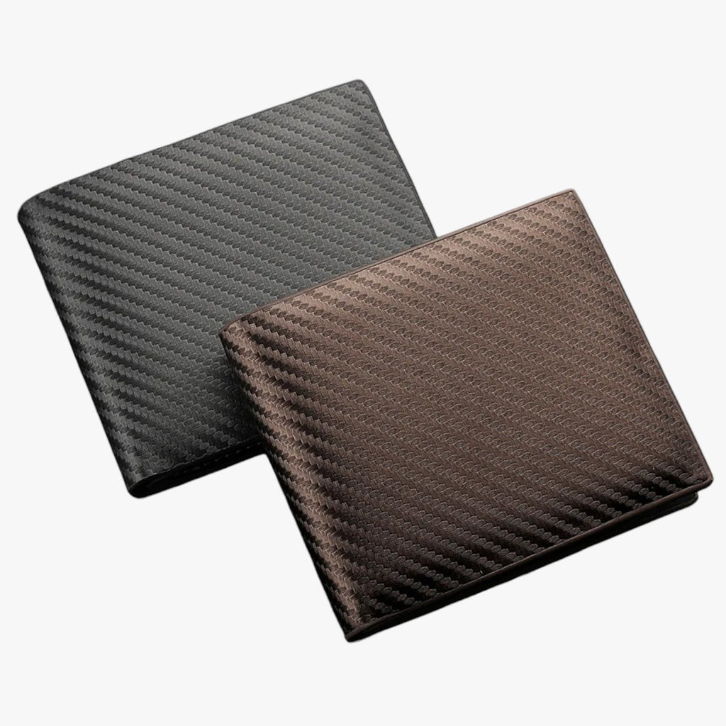 Slim Carbon Fibre Wallet with Zip Pocket and Card Slots