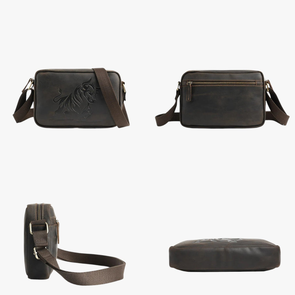 Bolso de hombro amplio para hombre con compartimentos interiores