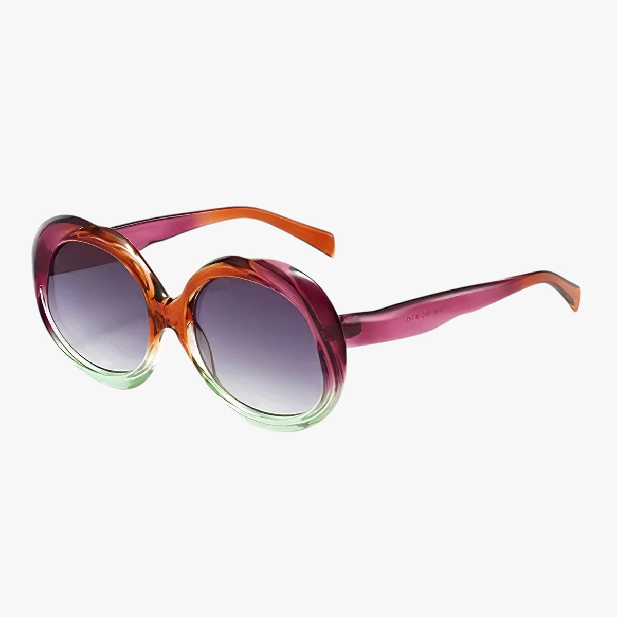 Oval retro sunglasses with a subtle punk-inspired edge