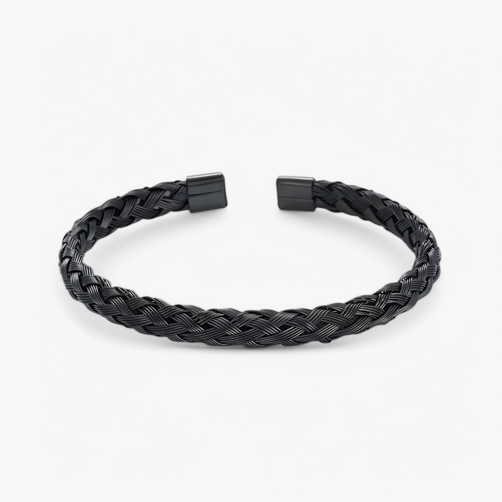 Öppet manschettarmband i polerat rostfritt stål