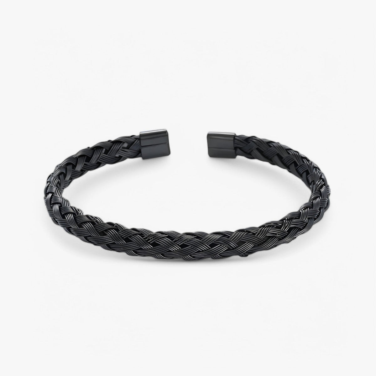 Open cuff bracelet in polished stainless steel