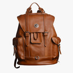 Water-Repellent Faux Leather Travel Bag with Adjustable Strap