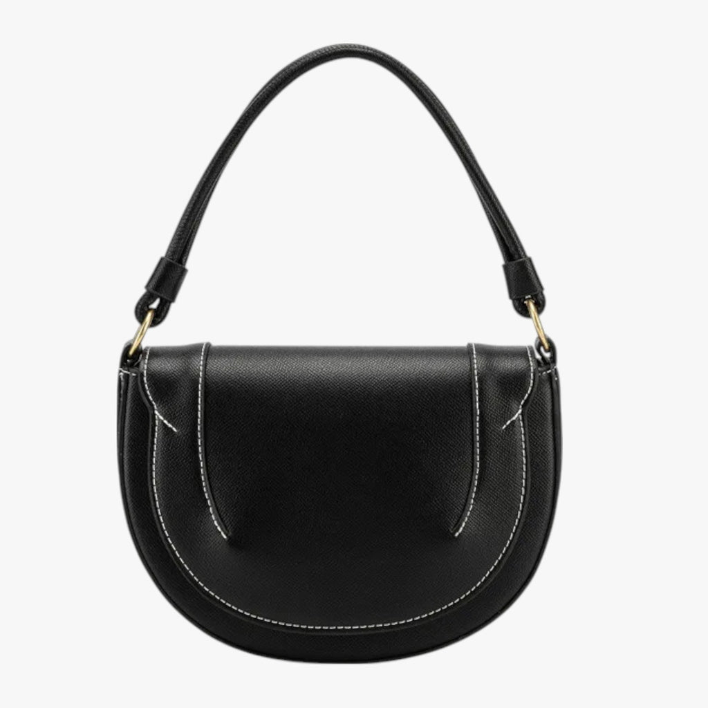 Bolso de hombro compacto en burdeos de piel sintética PU