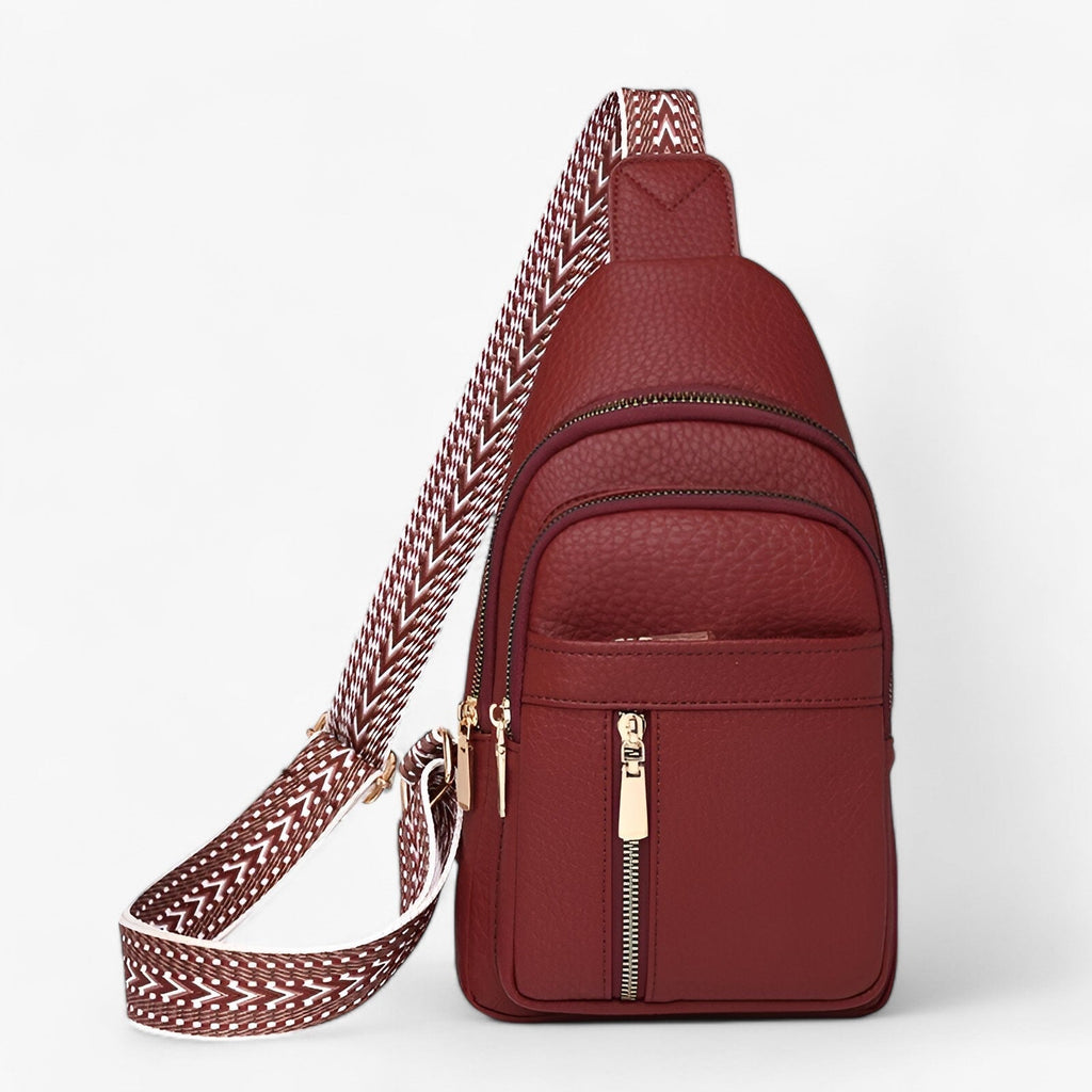 Compact PU Leather Chest Bag with Adjustable Strap