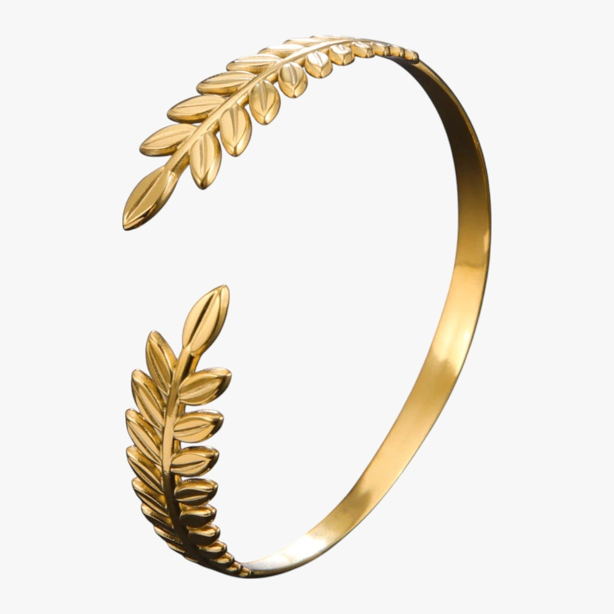 Laurel Leaf Bangle Bracelet, Boho-Inspired Design