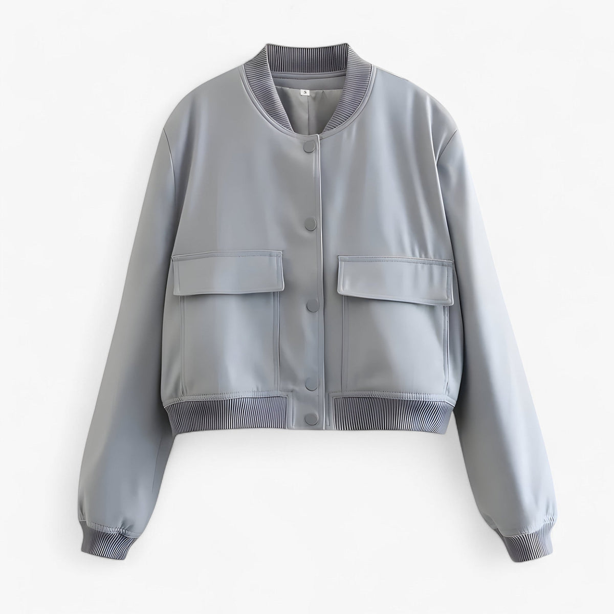 Cropped Bomber Jacket with Soft Lining for Autumn and Winter