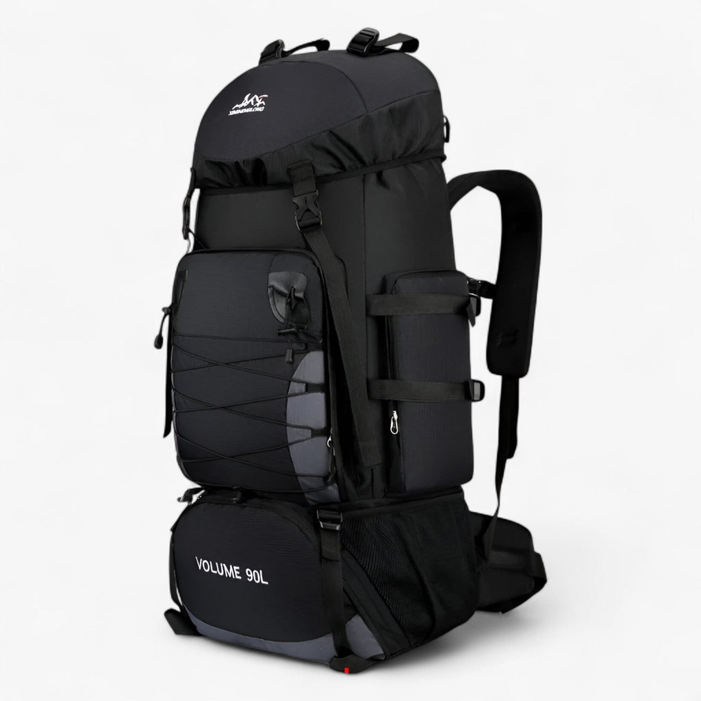 Mochila de nailon 90L resistente al agua para senderismo y viajes