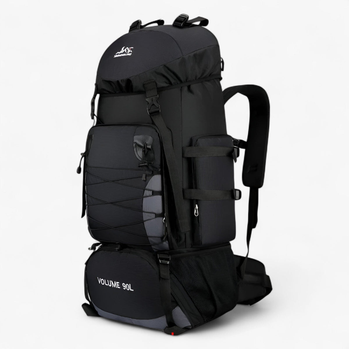 90L Water-Resistant Nylon Backpack for Hiking and Travel