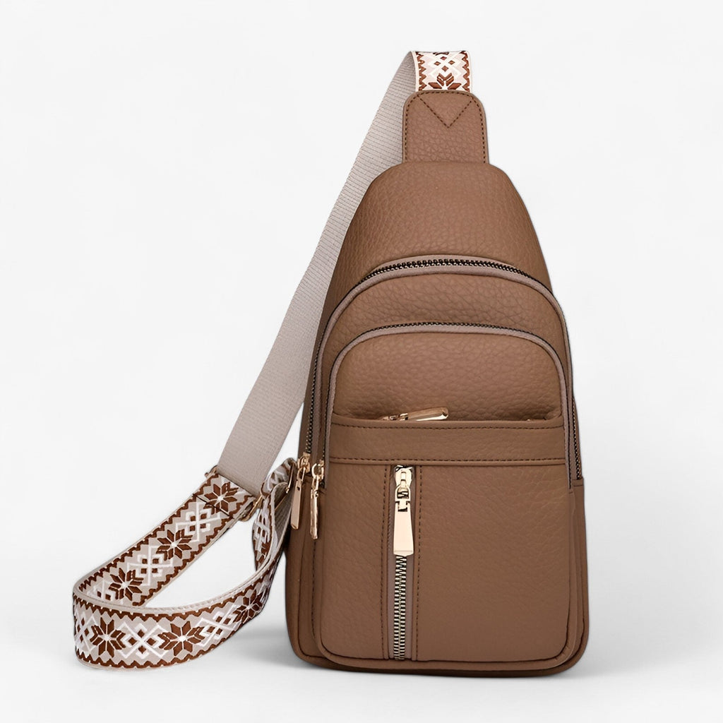 Compact PU Leather Chest Bag with Adjustable Strap