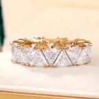 Vintage-Style Triangle Stone Ring with Geometric Setting