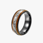 Anillo de madera y tungsteno con incrustación de cuerda de guitarra