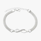 Lagerarmbandsset med hjärta och glittrande strass