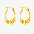 Woven Gold-Tone Earrings with Classic Pattern