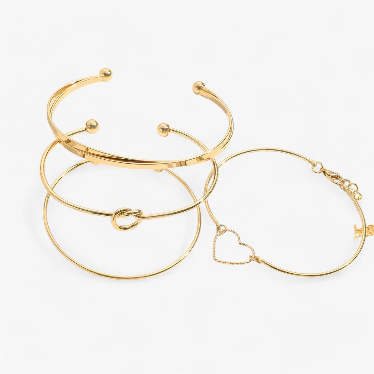 Interwoven Stainless Steel Bracelet Set for Stacking