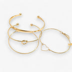 Interwoven Stainless Steel Bracelet Set for Stacking