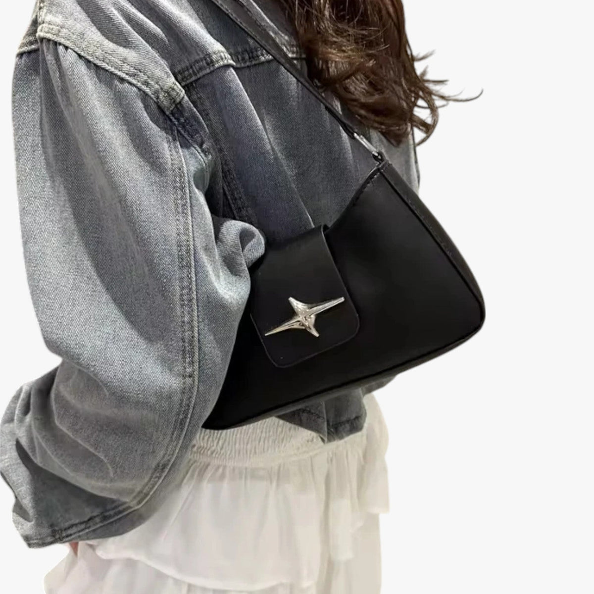 Miniclutch i Y2K-stil med justerbar crossbody-rem