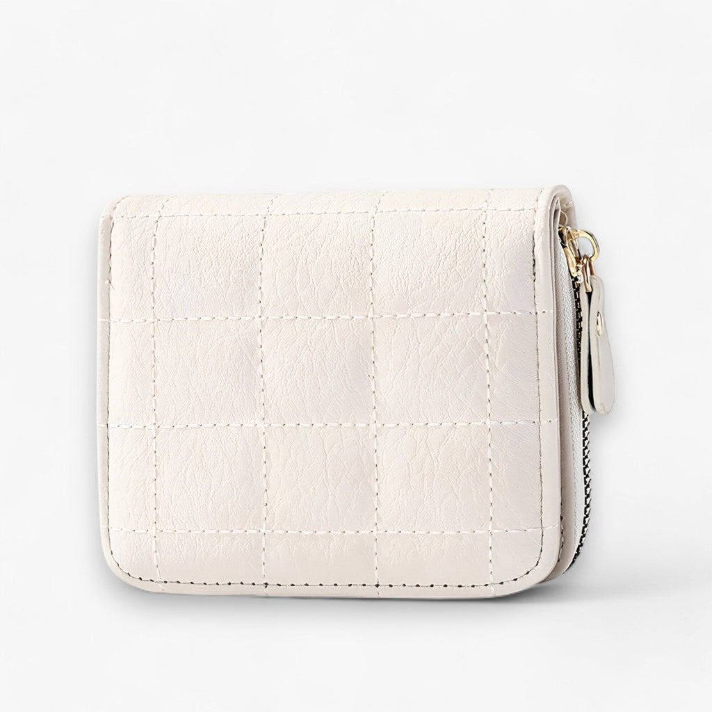 Cartera compacta de piel sintética PU con cremallera para el uso diario