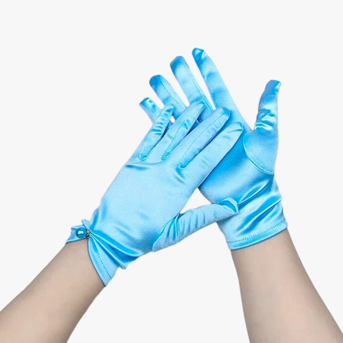 Satin Gloves with Pearl Detail for Ceremonies