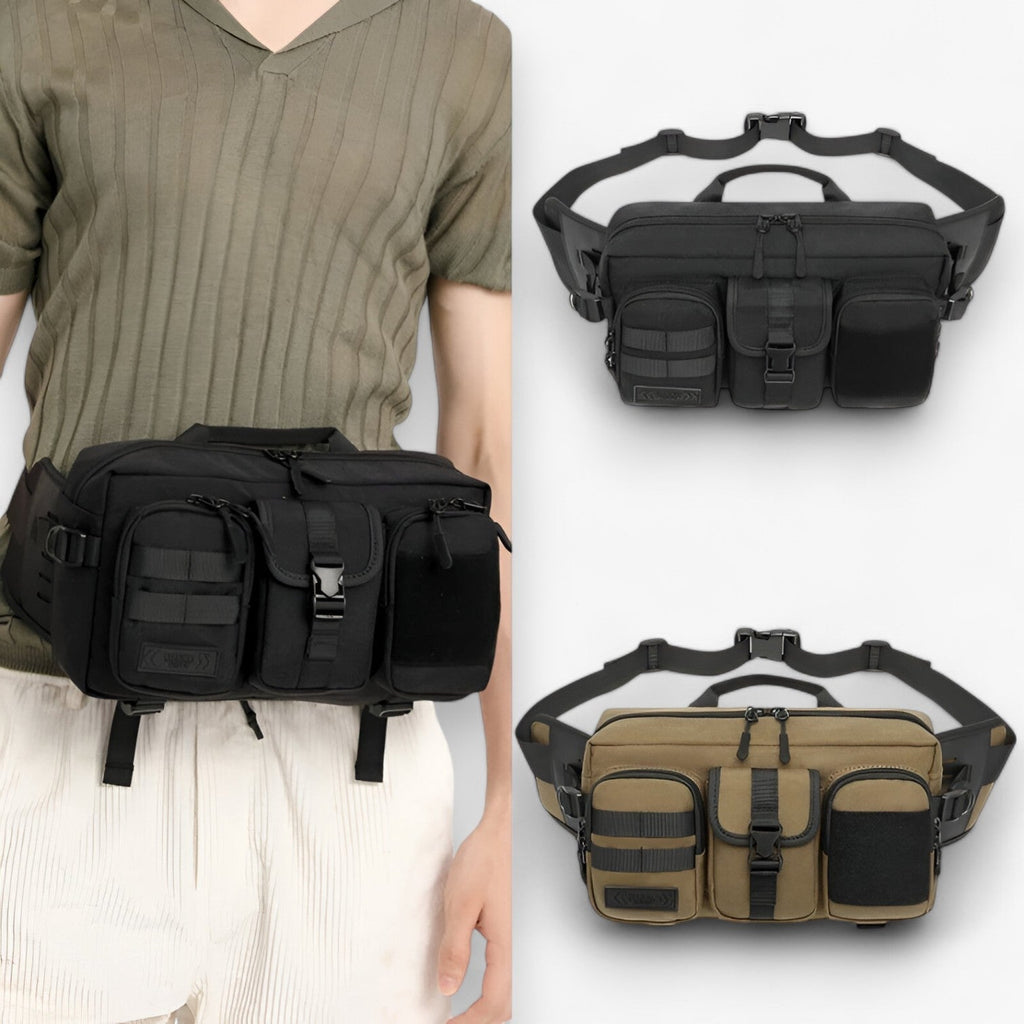 Bolso de hombro de tejido Oxford con cremalleras ocultas de seguridad