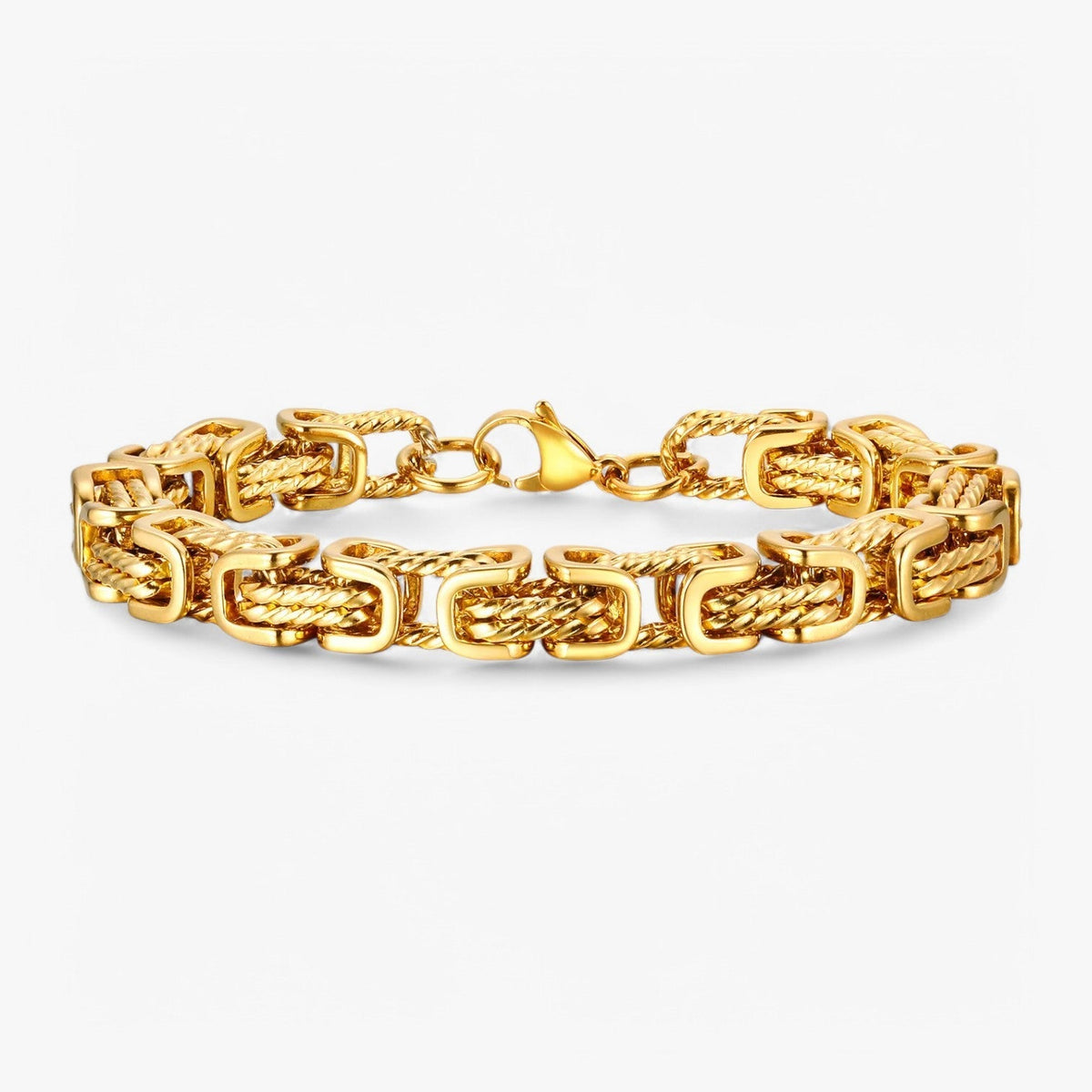 Men's Chunky Byzantine Link Bracelet in Stainless Steel