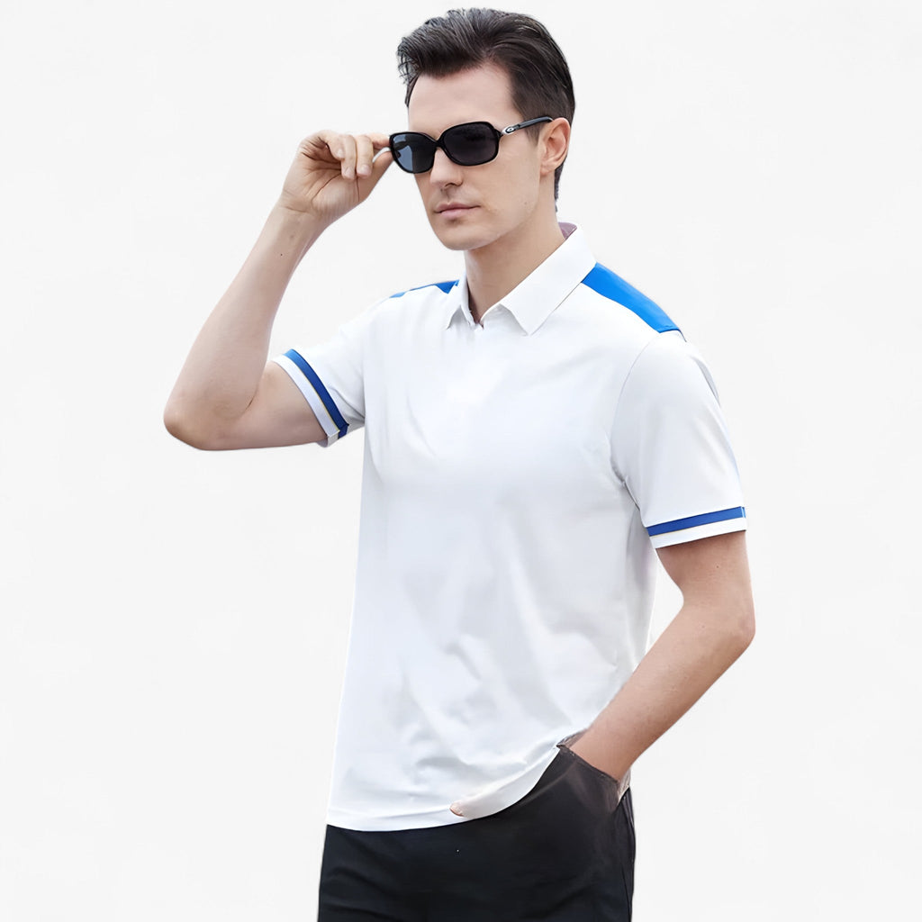 Colour-Block Polo Shirt with Relaxed Sporty Fit