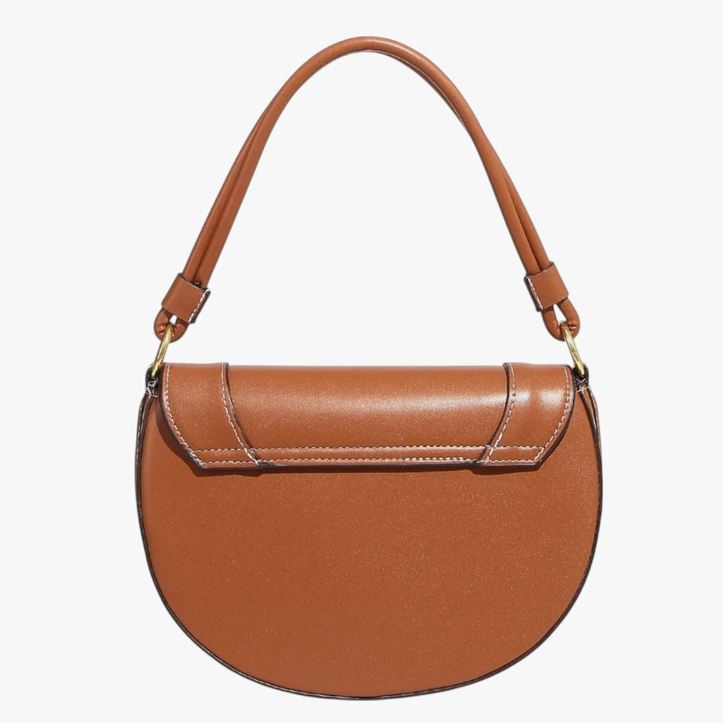 Bolso de hombro compacto en burdeos de piel sintética PU