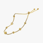 Pulsera ajustable de bolas mate en acero inoxidable