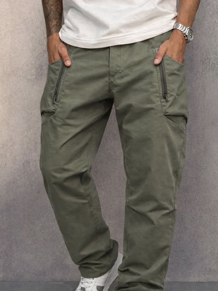 Cotton Cargo Trousers with Secure Zip Pockets