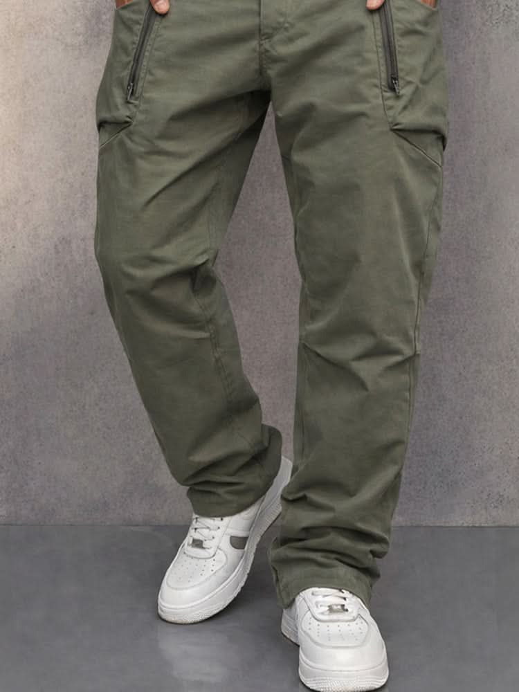 Cotton Cargo Trousers with Secure Zip Pockets