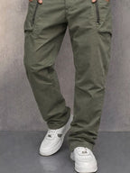 Cotton Cargo Trousers with Secure Zip Pockets